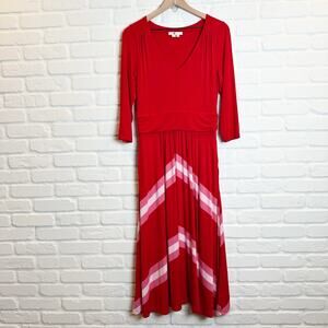 Boden Red and Pink Midi Dress
